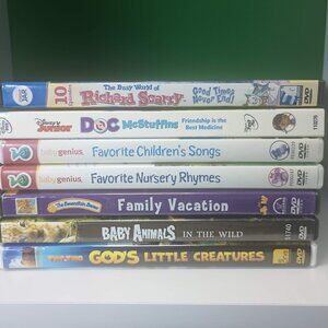 7 DVD Bundle Kids/Toddler Baby Genius Animals Berenstain Bears Disney Junior